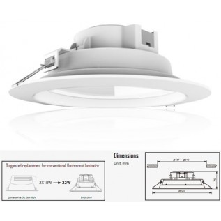 Светильник LED 22W  Бел. и Т.Бел.